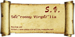 Sárossy Virgília névjegykártya